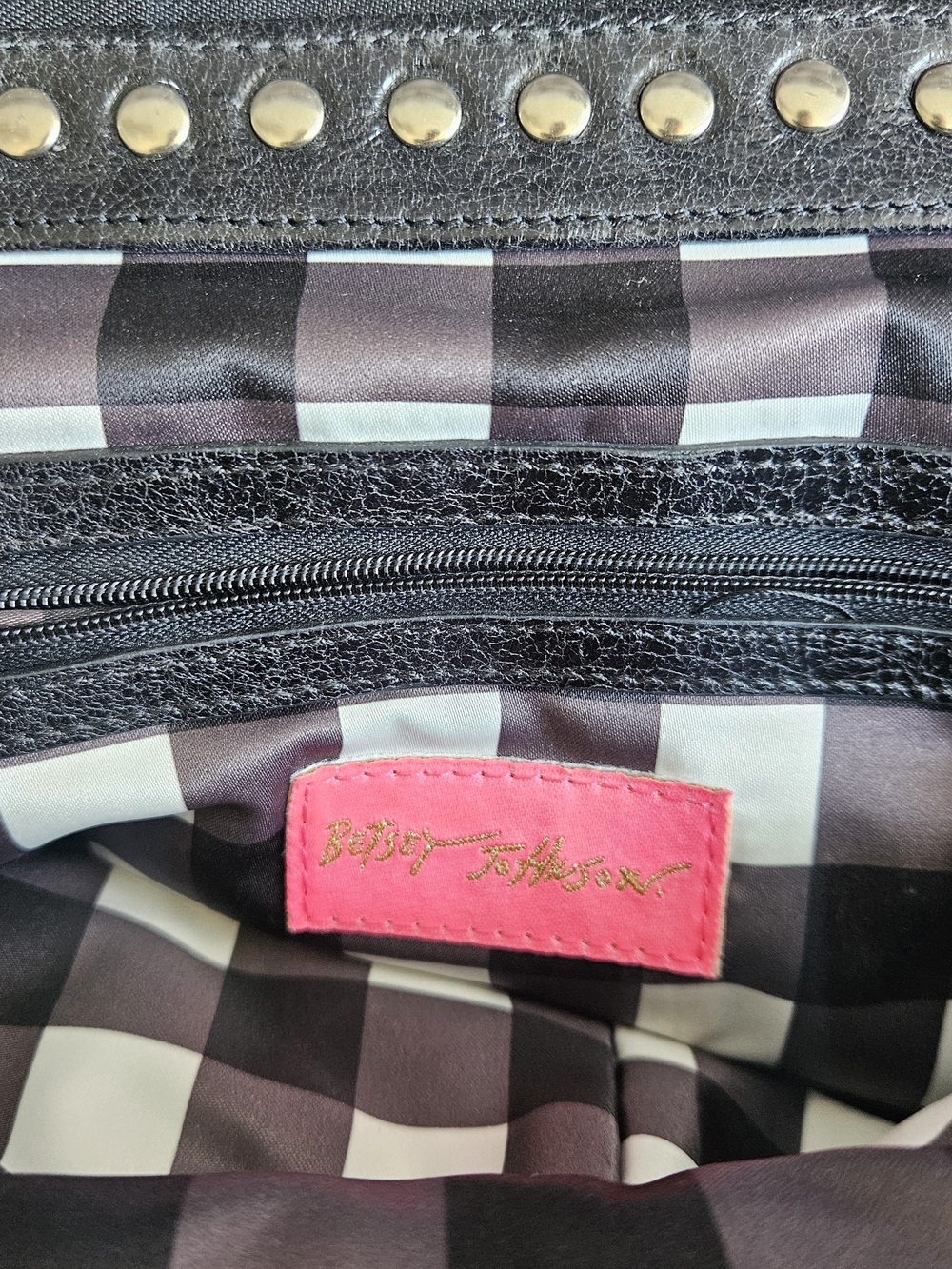 Black Studded Chain-Handle Shoulder Bag - Picture 3 of 8